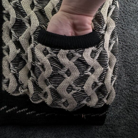 COOGI Australia Authentic Women Cardigan XL Pure Wool Ivory Black Buttons 3D - Picture 11 of 16